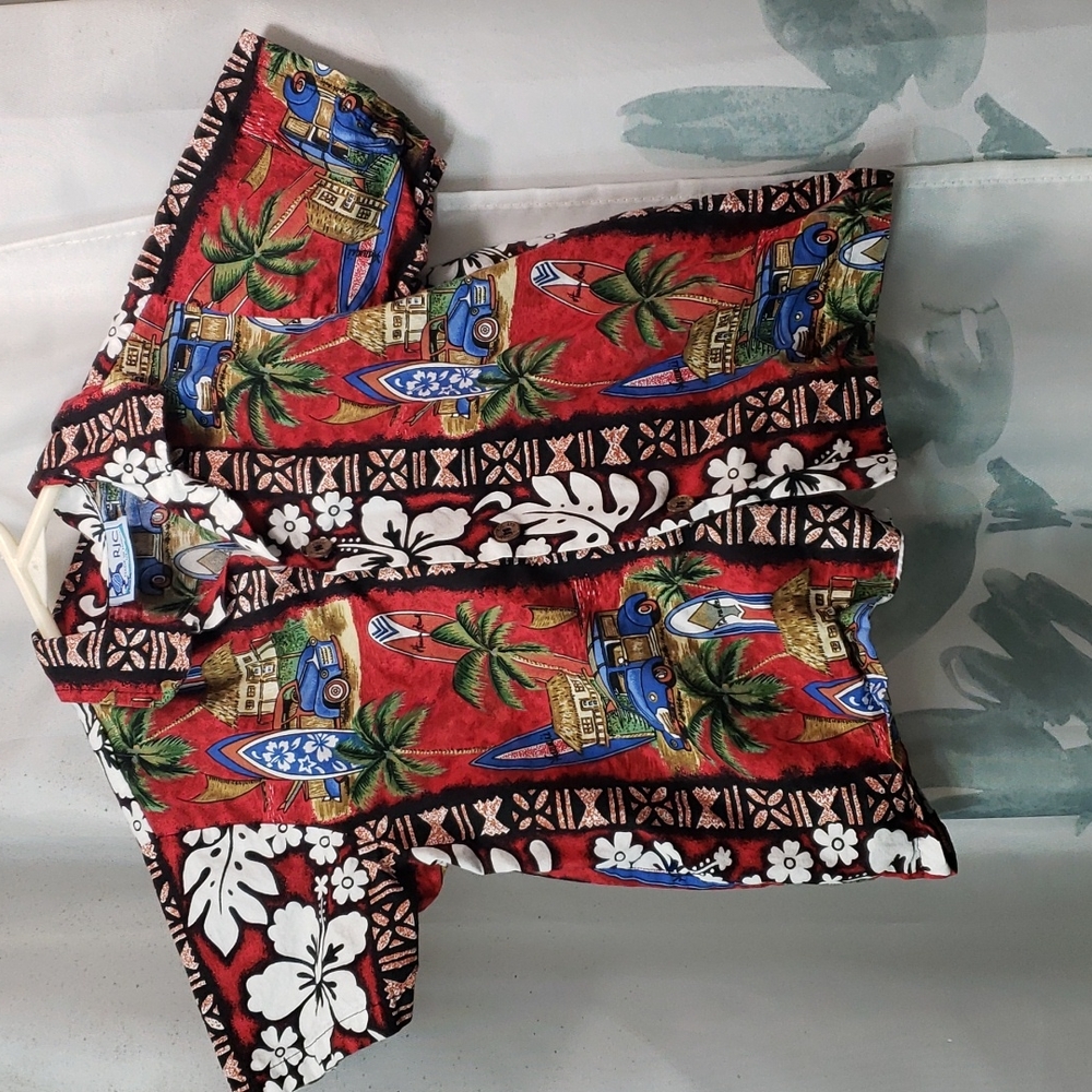 RJC Hawaiian Cabana Aloha Top Trucks, Surfboards, Palm Trees 3T?